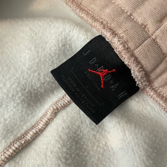Rare Jordan Flight Women Washed Fleece Ankle Joggers Pants Light Pink Size Large - Picture 7 of 9